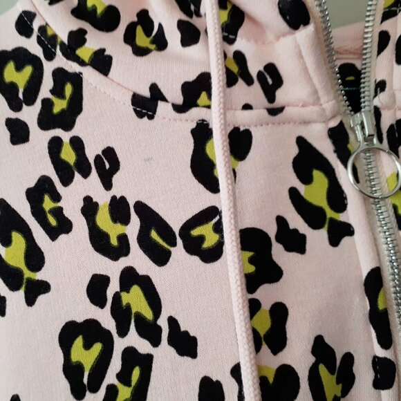 EUC Genetic Apparel pink & white animal print colour block hooded sweatshirt, L - Picture 7 of 10